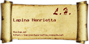 Lapina Henrietta névjegykártya